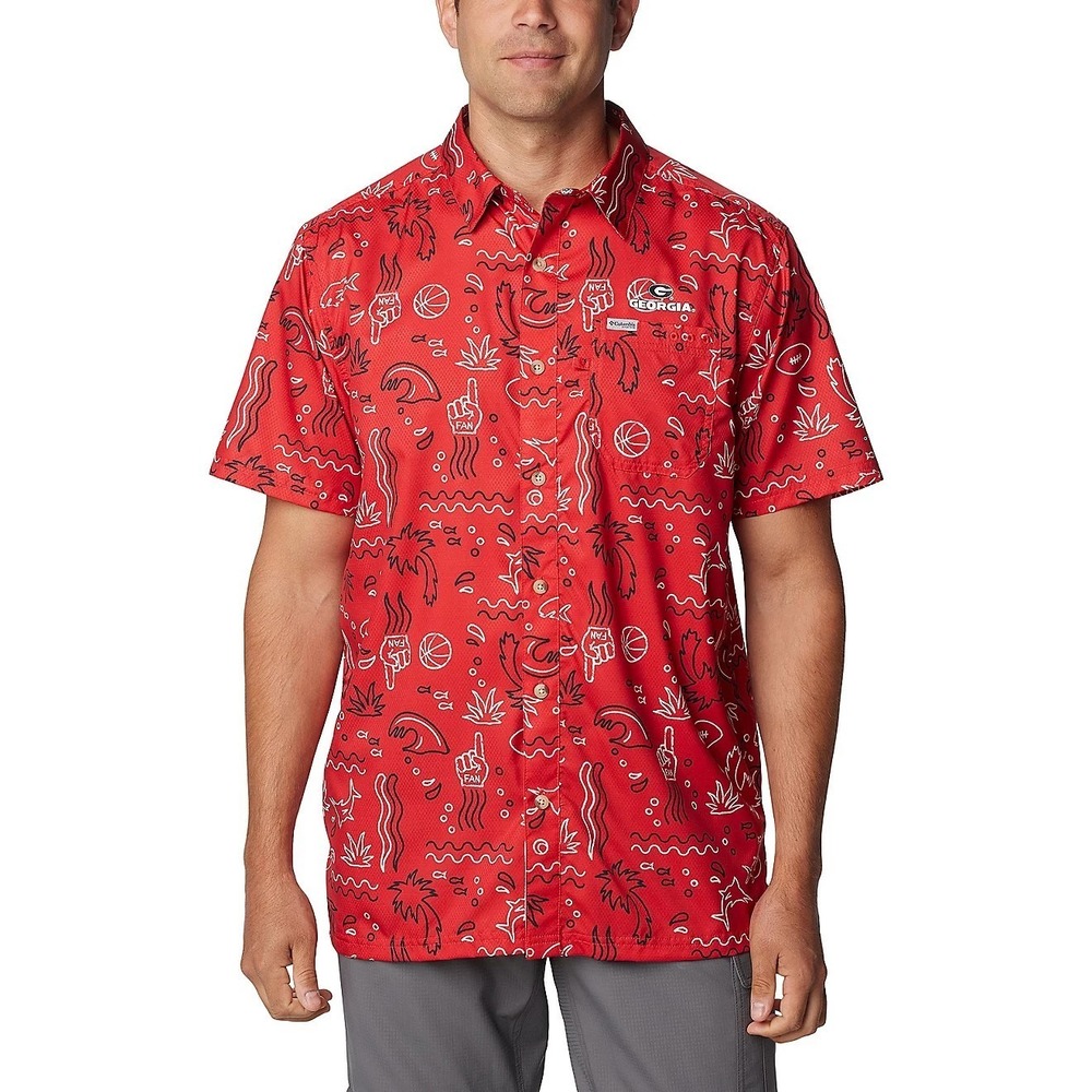 Columbia Georgia Bulldogs Super Slack Omni-Wick Button-Up Shirt Men's Medium